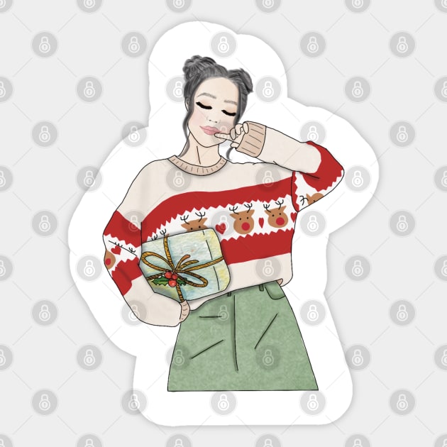 Christmas girl (4) Sticker by piscoletters